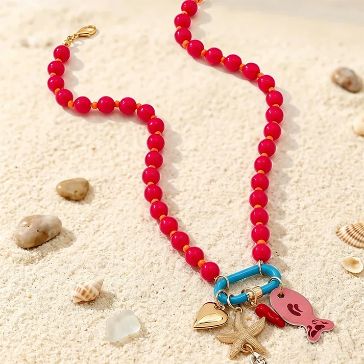 Boho Coastal Charm Beaded Necklace