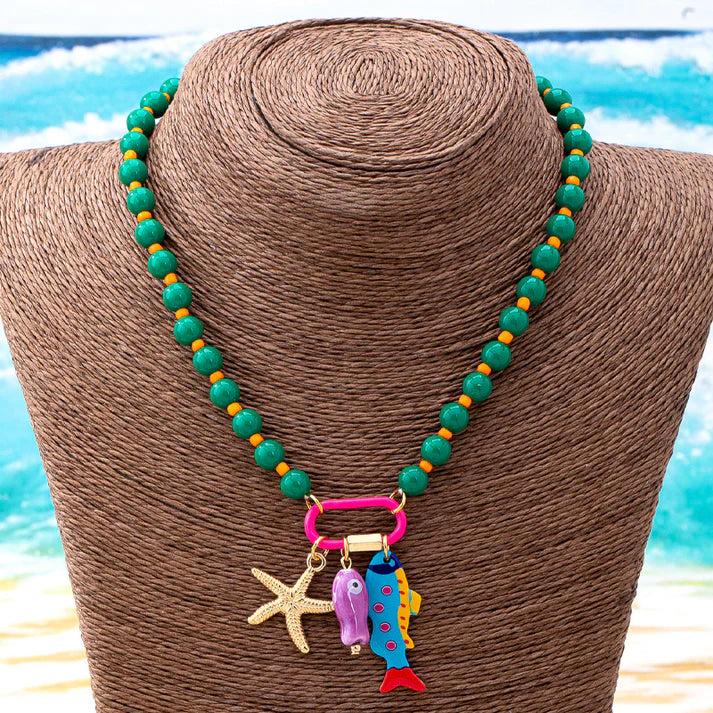 Boho Coastal Charm Beaded Necklace