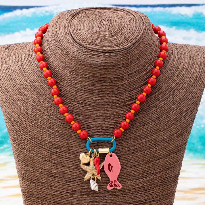 Boho Coastal Charm Beaded Necklace