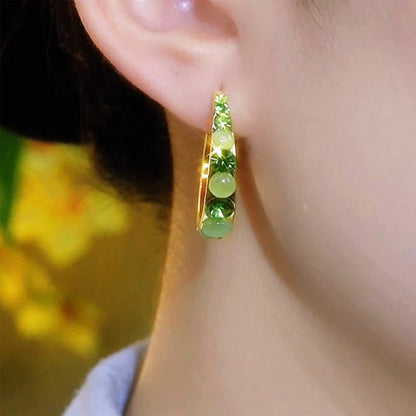 Women's Crystal Beaded Hoop Earrings