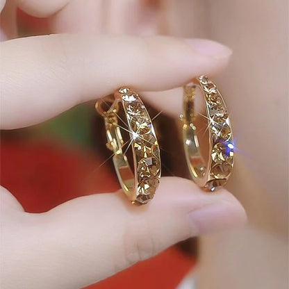 Women's Crystal Beaded Hoop Earrings