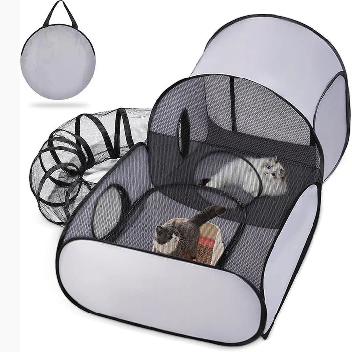 Cat Playpen with Connected Tunnel