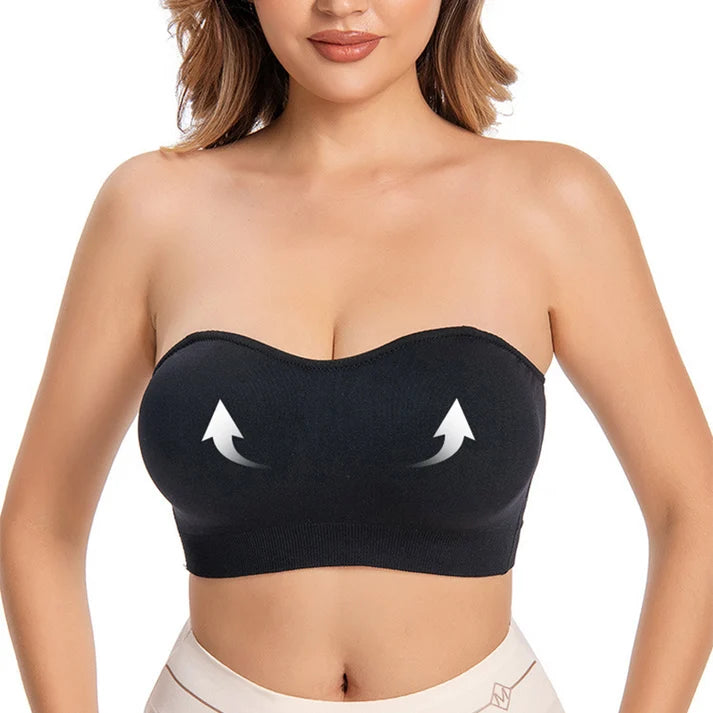 Women's Wireless Bandeau Bra with Removable Straps