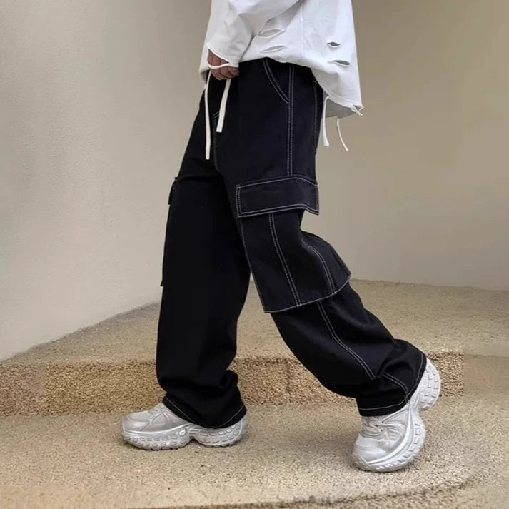 Men's Drawstring Cargo Jeans