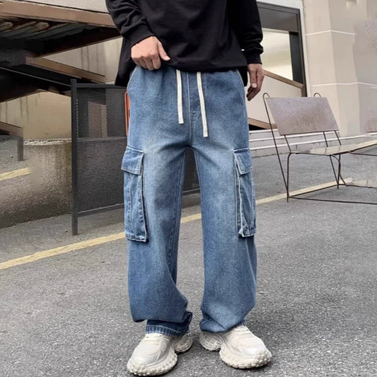 Men's Drawstring Cargo Jeans