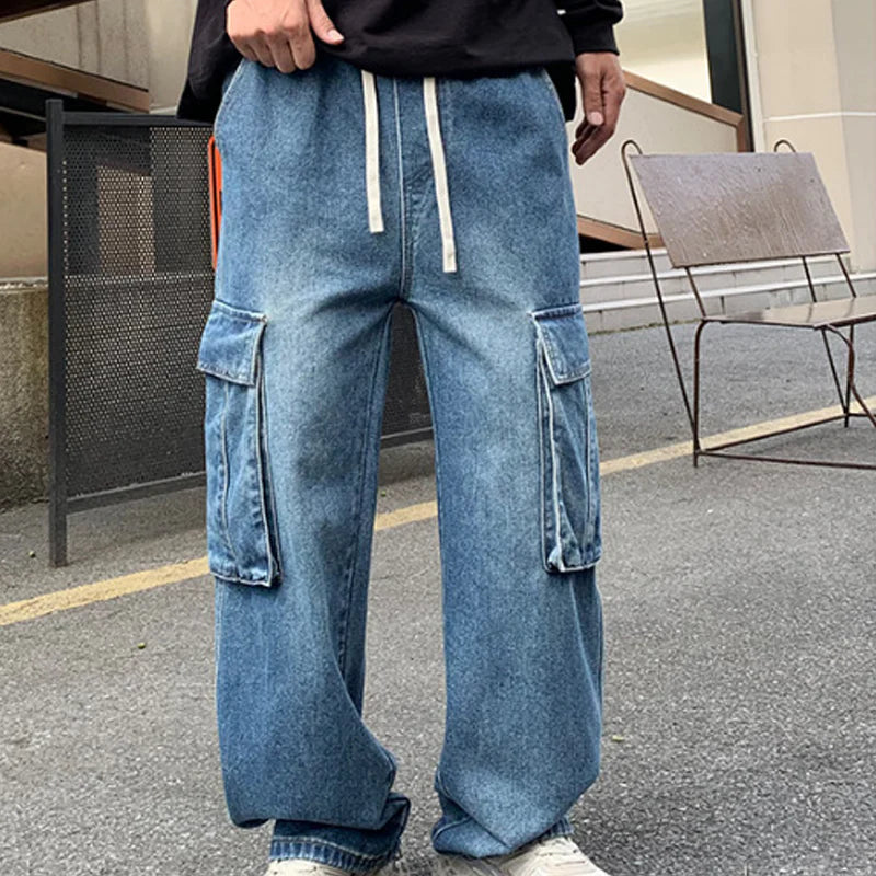 Men's Drawstring Cargo Jeans