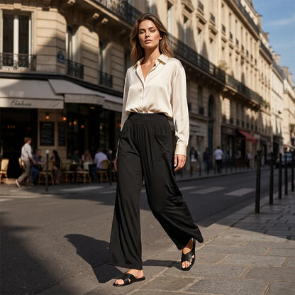 Women's High-Waist Wide-Leg Pants