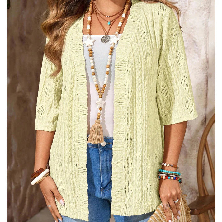 Women's Open-Front Textured Cardigan