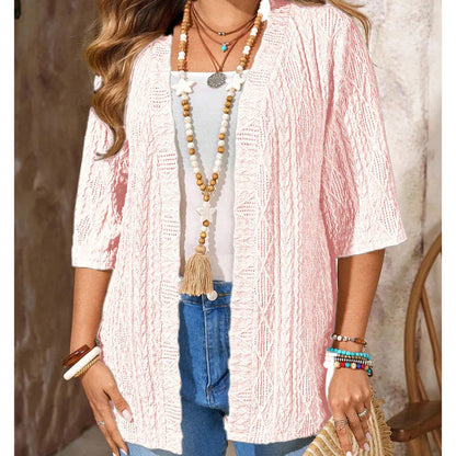 Women's Open-Front Textured Cardigan