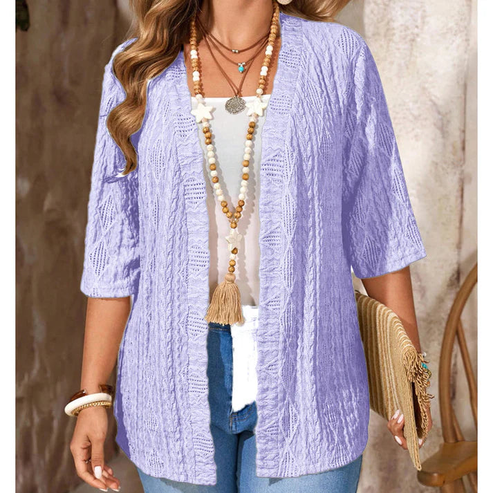 Women's Open-Front Textured Cardigan
