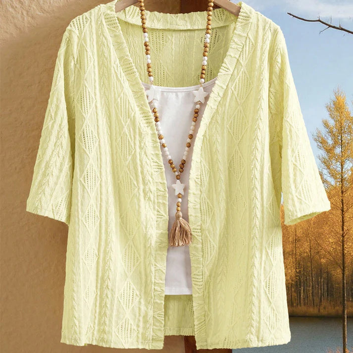 Women's Open-Front Textured Cardigan