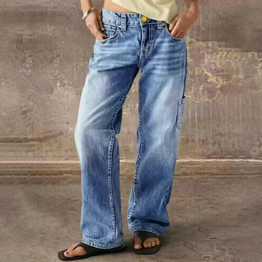 Women's Loose Straight Leg Cargo Jeans