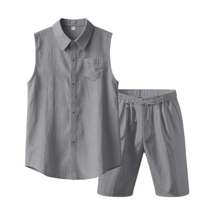 Men's Sleeveless Shirt and Shorts Set