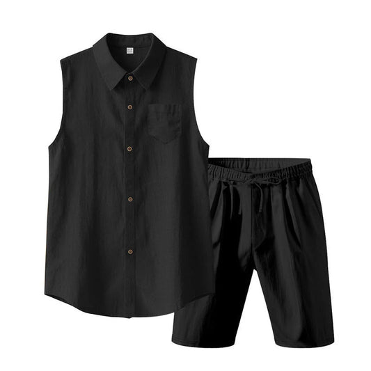 Men's Sleeveless Shirt and Shorts Set