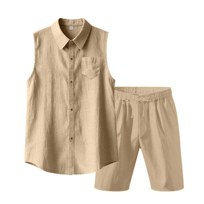 Men's Sleeveless Shirt and Shorts Set