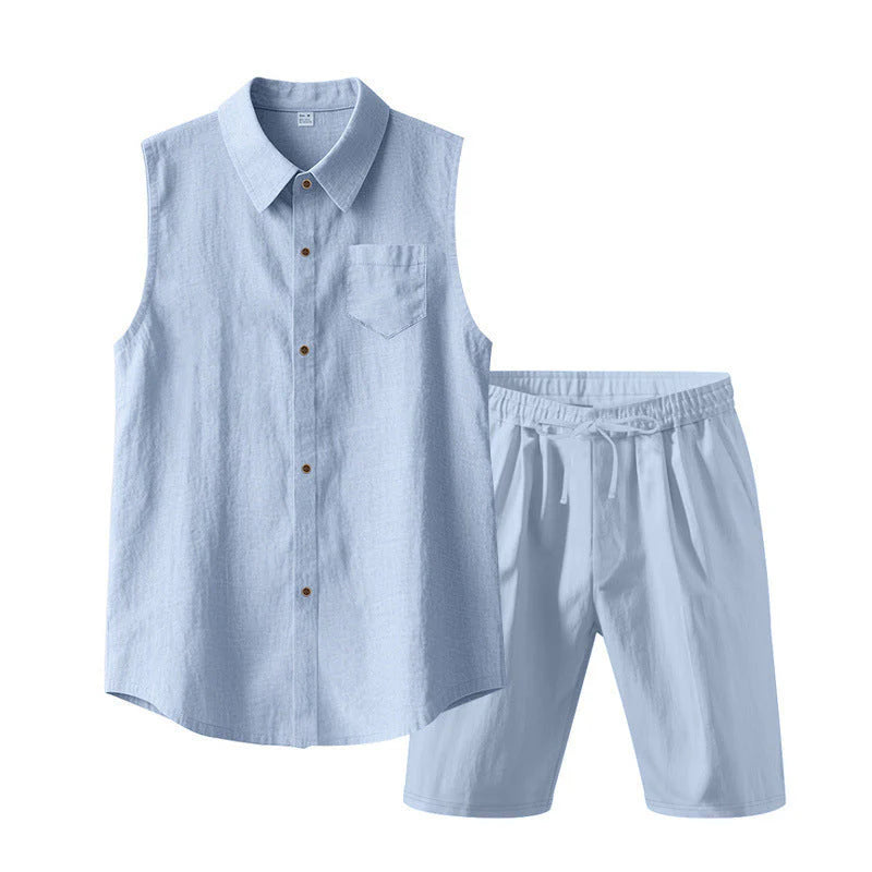 Men's Sleeveless Shirt and Shorts Set