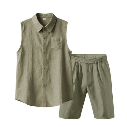 Men's Sleeveless Shirt and Shorts Set