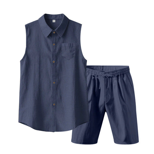 Men's Sleeveless Shirt and Shorts Set