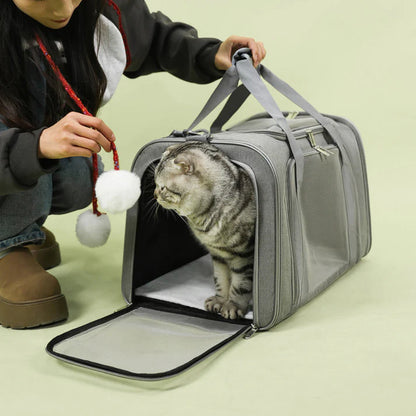 Pet Travel Carrier Bag with Mesh Viewing Panel