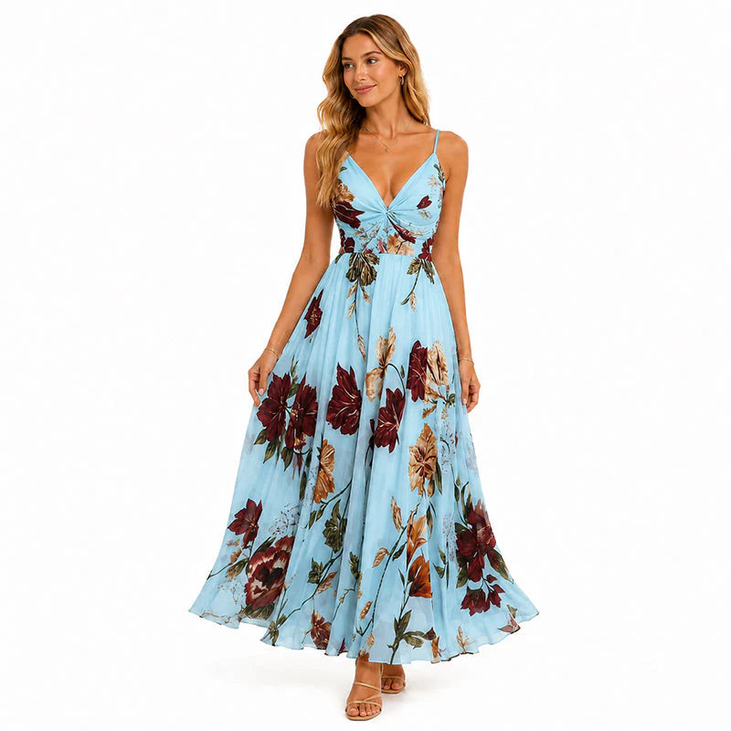 Women's Floral Spaghetti Strap Maxi Dress