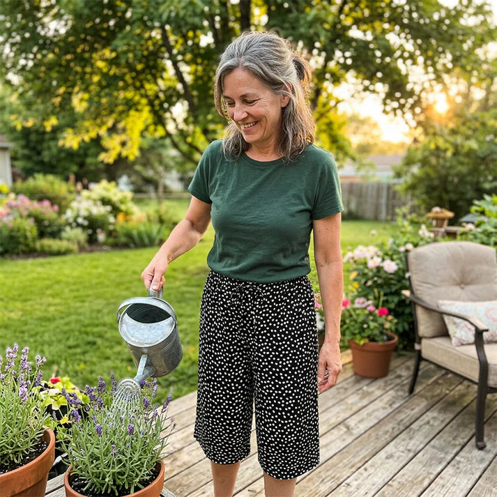 Women's Printed Wide Leg Shorts