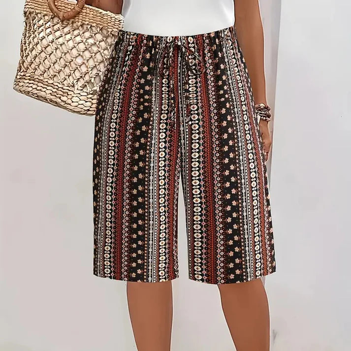 Women's Printed Wide Leg Shorts