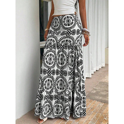 Women's Tiered Flowy Maxi Skirt