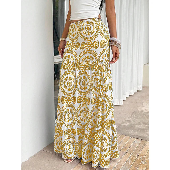 Women's Tiered Flowy Maxi Skirt