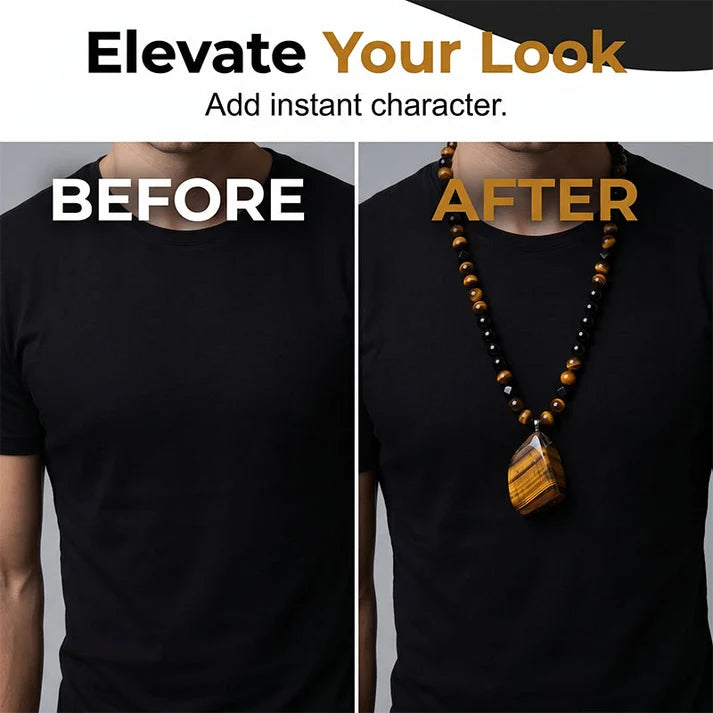Men's Beaded Pendant Necklace