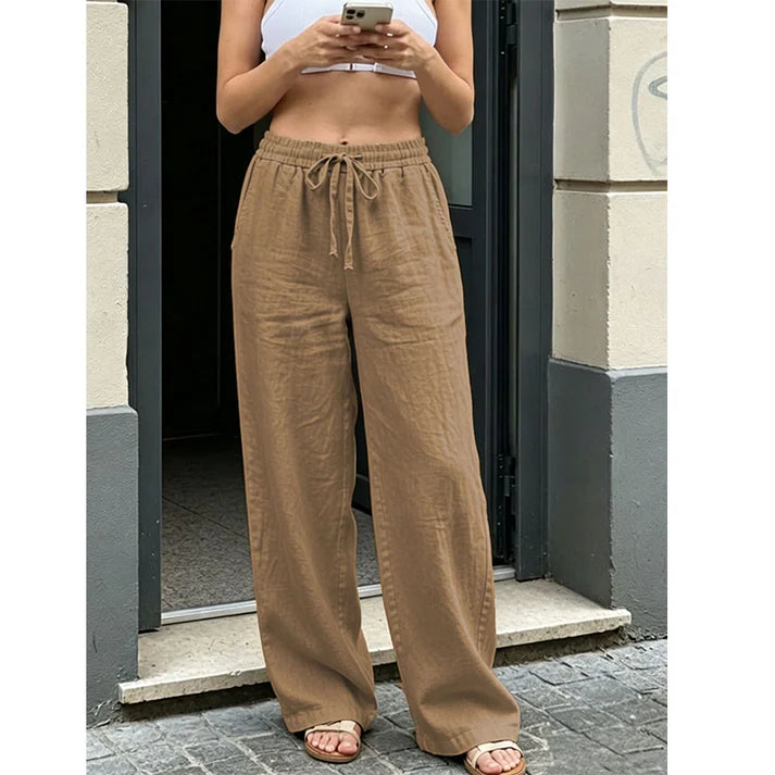 Women's Drawstring Straight Leg Casual Pants