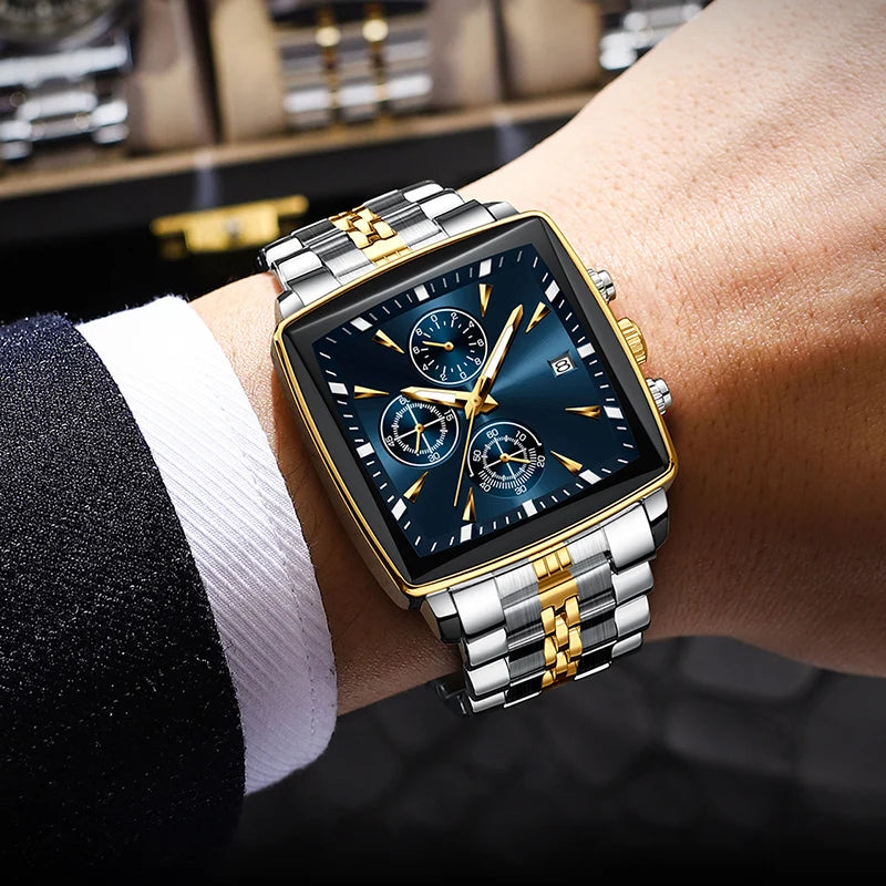 Men's Square Dial Quartz Watch