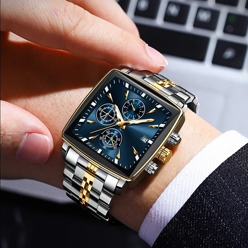 Men's Square Dial Quartz Watch