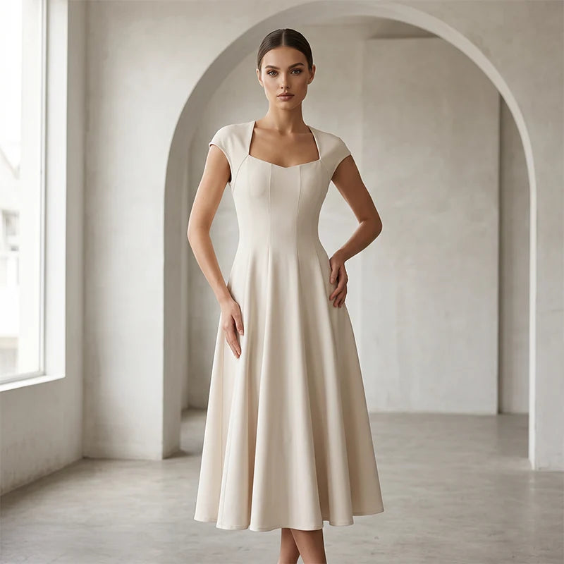 Women's Square-Neck A-Line Dress
