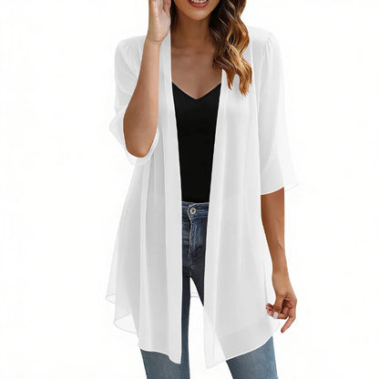 Women's Open-Front Sheer Cardigan