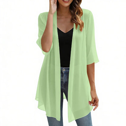 Women's Open-Front Sheer Cardigan
