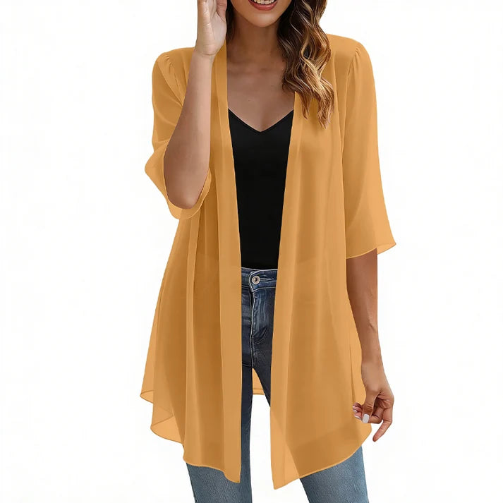 Women's Open-Front Sheer Cardigan