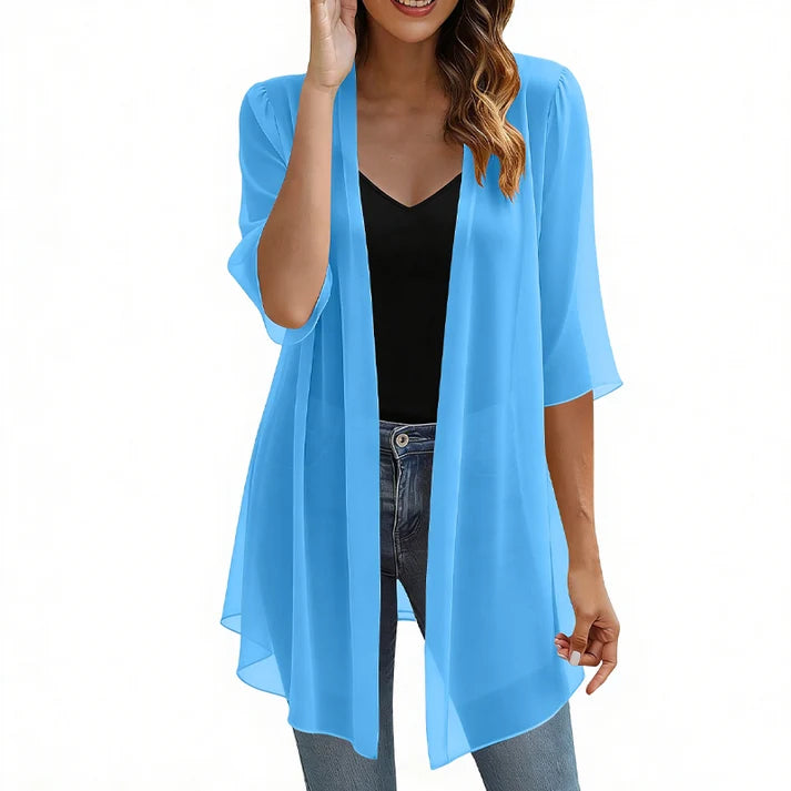 Women's Open-Front Sheer Cardigan