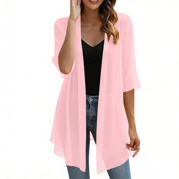 Women's Open-Front Sheer Cardigan