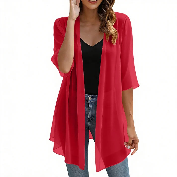 Women's Open-Front Sheer Cardigan