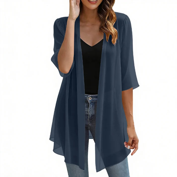 Women's Open-Front Sheer Cardigan