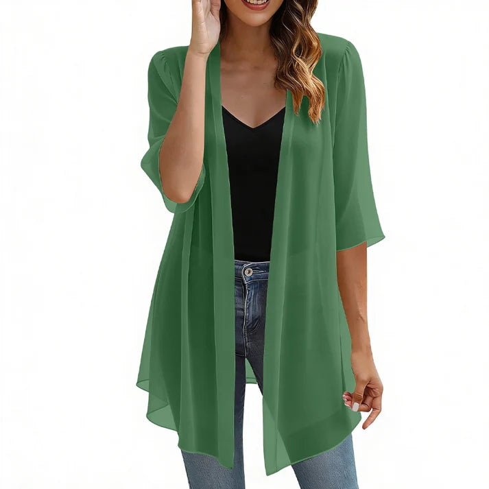 Women's Open-Front Sheer Cardigan