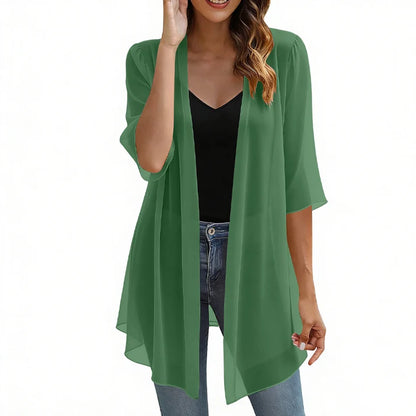 Women's Open-Front Sheer Cardigan