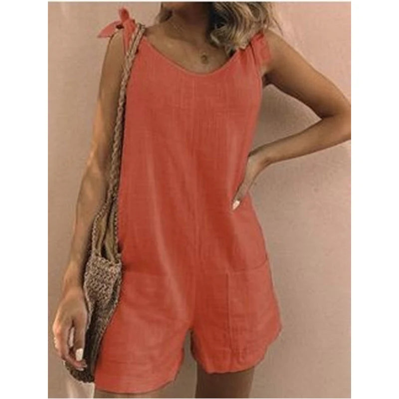 Women's Tie-Strap Sleeveless Romper