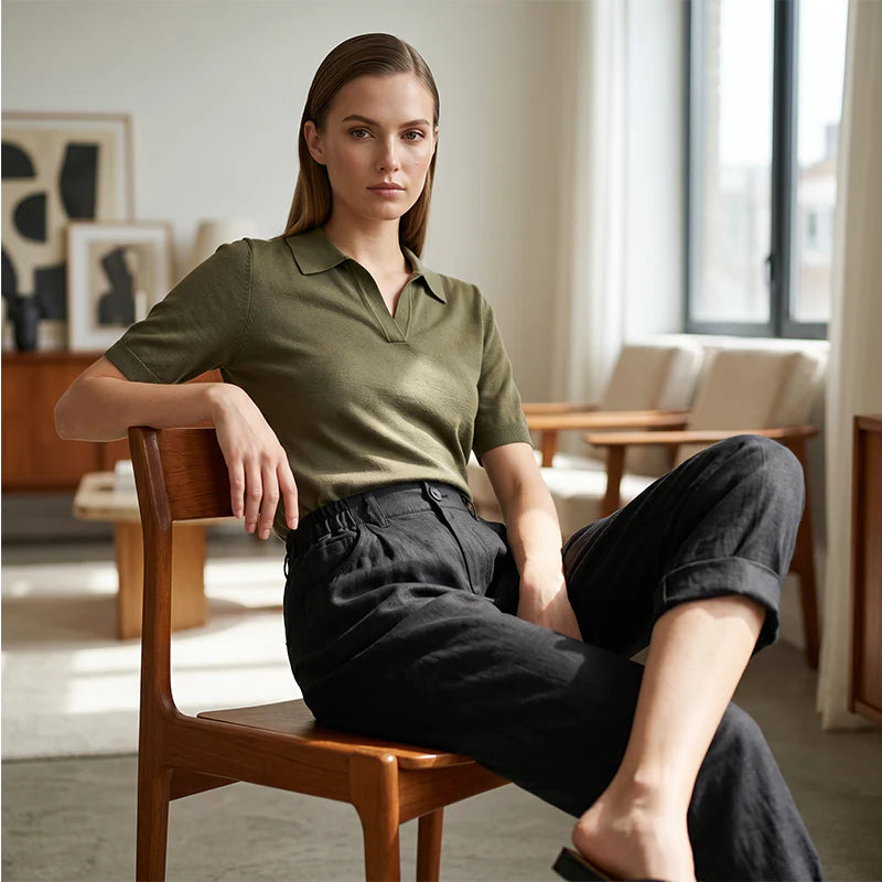 Women's High-Waist Cuffed Pants