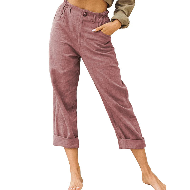 Women's High-Waist Cuffed Pants