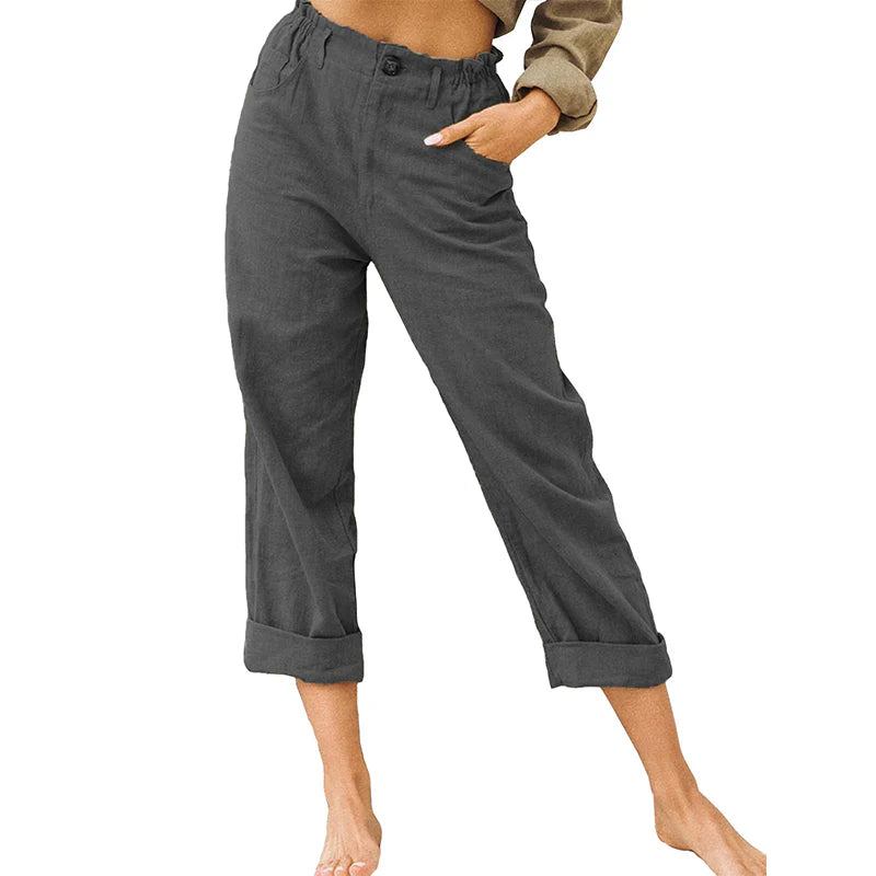 Women's High-Waist Cuffed Pants