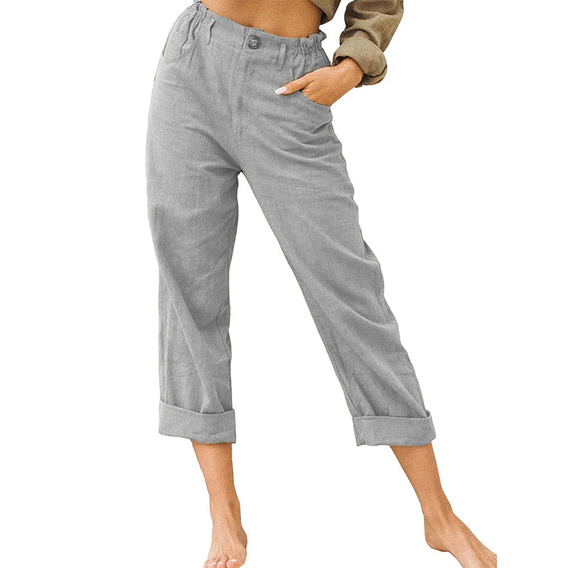 Women's High-Waist Cuffed Pants