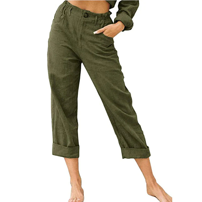 Women's High-Waist Cuffed Pants