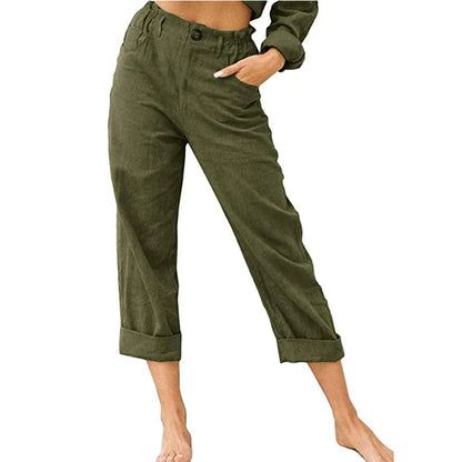 Women's High-Waist Cuffed Pants