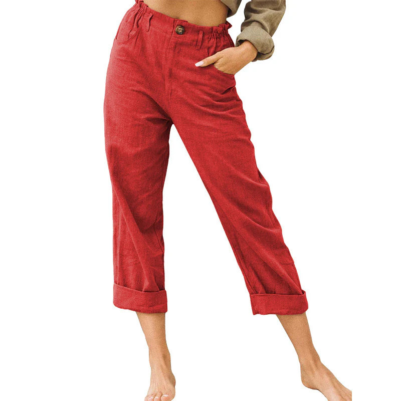 Women's High-Waist Cuffed Pants